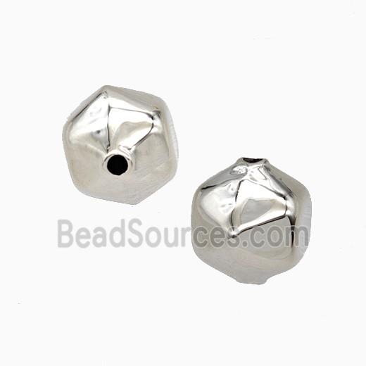 Copper Polyhedron Beads Platinum Plated