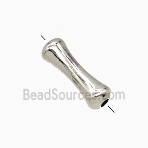 Copper Bamboo Beads Platinum Plated