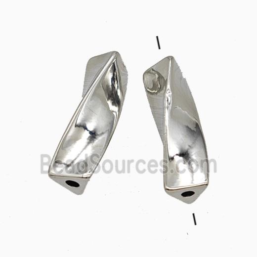 Copper Twist Beads Platinum Plated