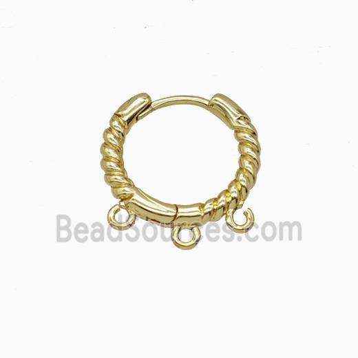 Copper Hoop Earrings Gold Plated