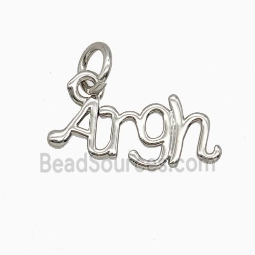 Copper Argh Pendant Letter Platinum Plated