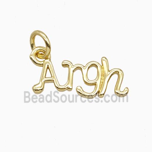 Copper Argh Pendant Letter Gold Plated