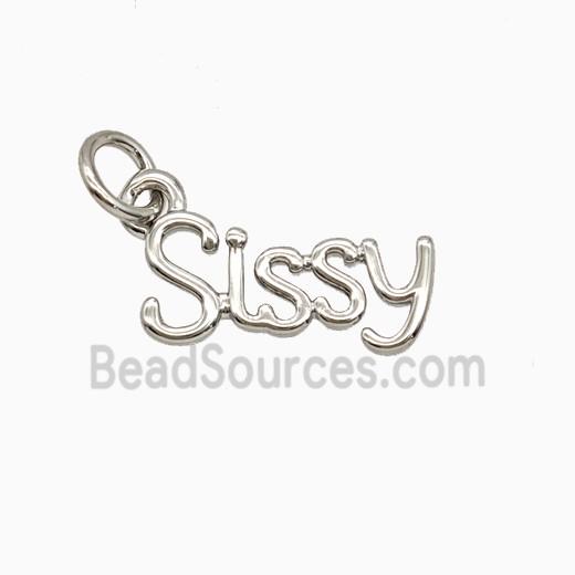 Copper Letter Sissy Pendant Platinum Plated