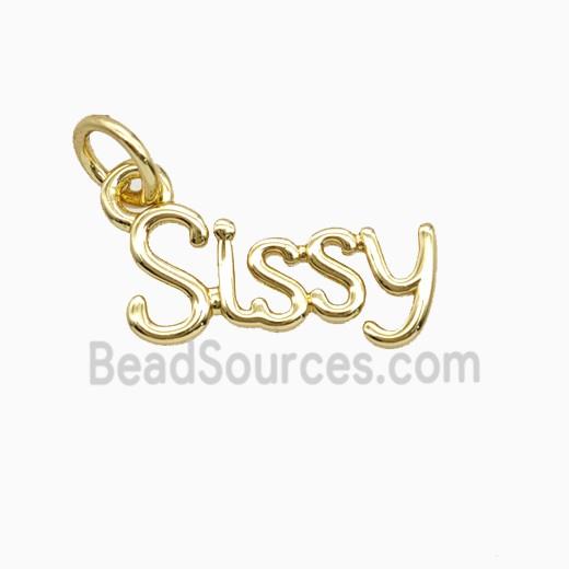 Copper Letter Sissy Pendant Gold Plated