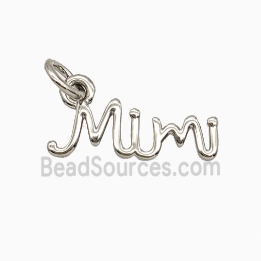 Copper Letter Mimi Pendant Platinum Plated