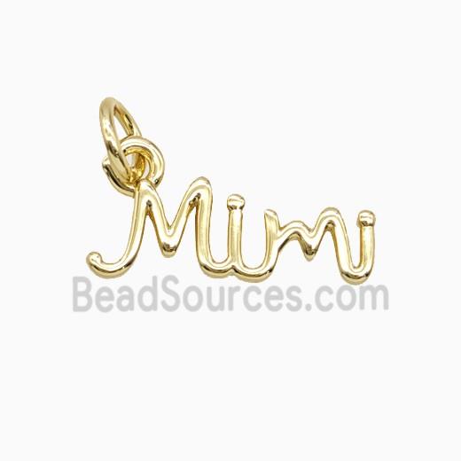 Copper Letter Mimi Pendant Gold Plated
