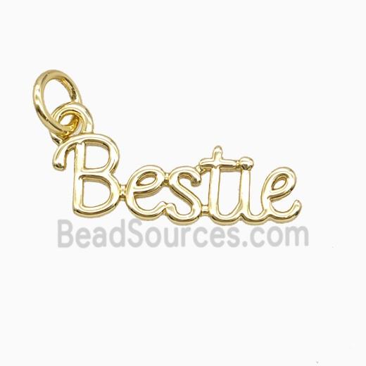 Copper Letter Bestie Pendant Gold Plated