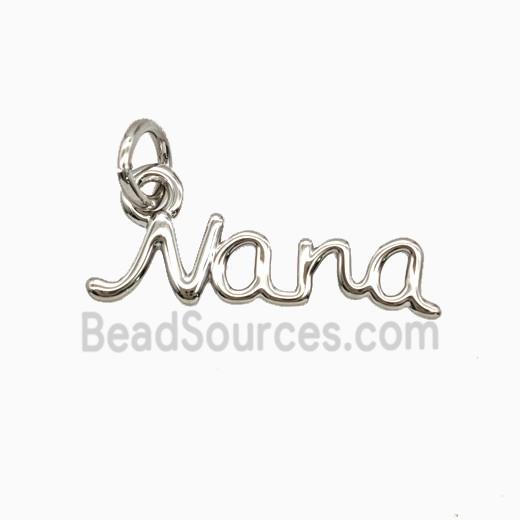 Copper Letter Nana Pendant Platinum Plated