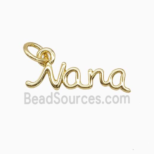 Copper Letter Nana Pendant Gold Plated