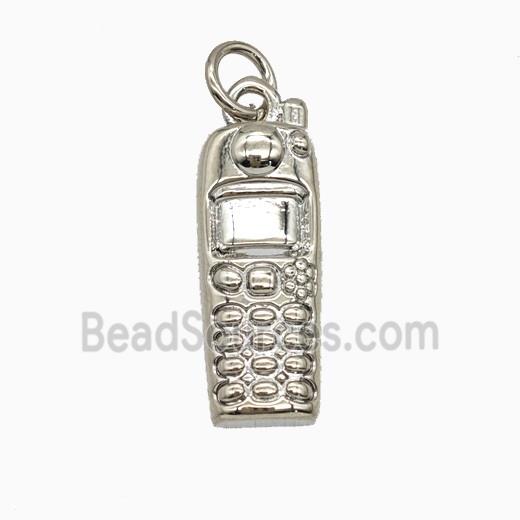 Cellphone Charms Copper Pendant Platinum Plated