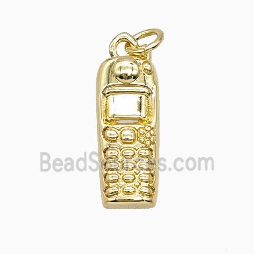 Cellphone Charms Copper Pendant Gold Plated