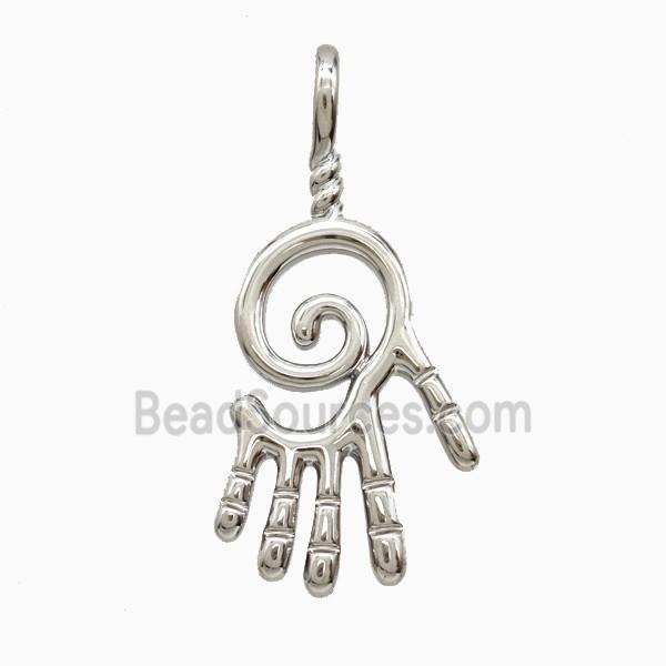 Copper Hamsahand Pendant Platinum Plated