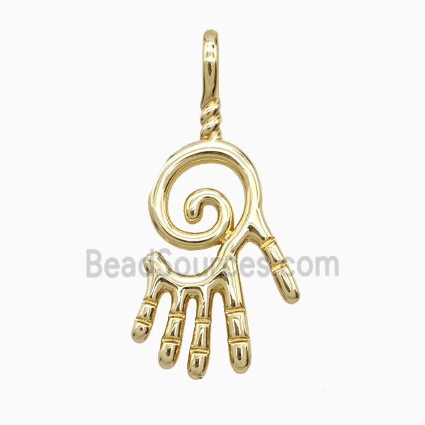 Copper Hamsahand Pendant Gold Plated