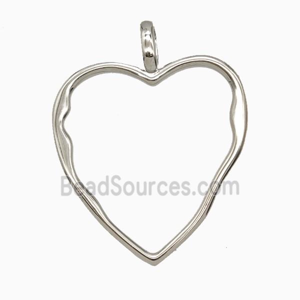 Copper Heart Pendant Platinum Plated
