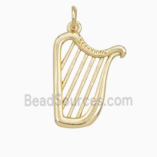 Irish Harp Charms Copper Pendant Musical Gold Plated