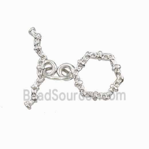 Copper Toggle Clasp Platinum Plated