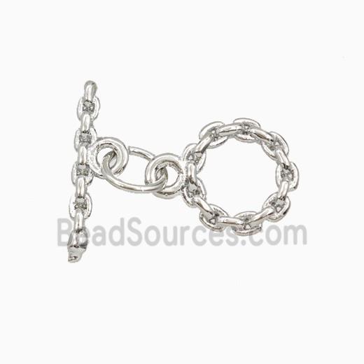 Copper Toggle Clasp Platinum Plated