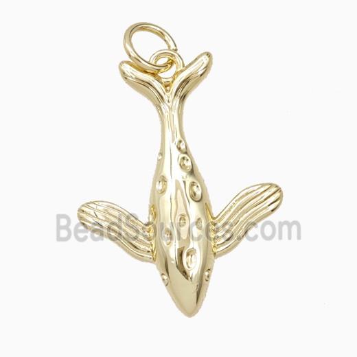 Ocean Whale Charms Copper Pendant Gold Plated