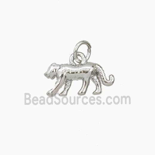 Leopard Charms Copper Pendant Platinum Plated