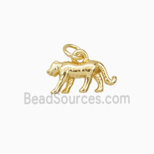Leopard Charms Copper Pendant Gold Plated