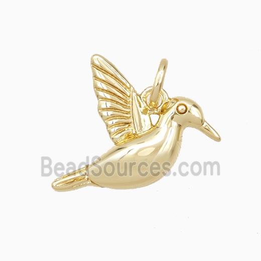 Hummingbird Charms Copper Pendant Gold Plated