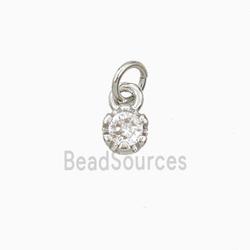 Copper Pendant Pave Zirconia Platinum Plated