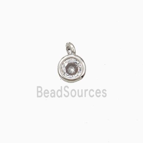 Copper Pendant Pave Zirconia Platinum Plated