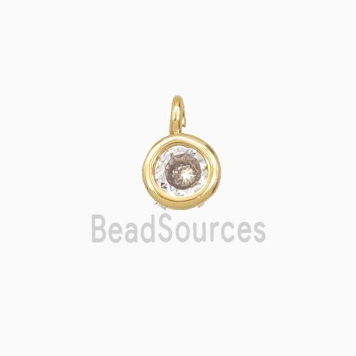 Copper Pendant Pave Zirconia Gold Plated