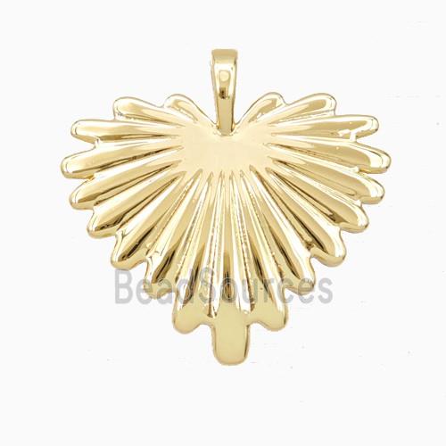 Copper Leaf Heart Pendant Gold Plated