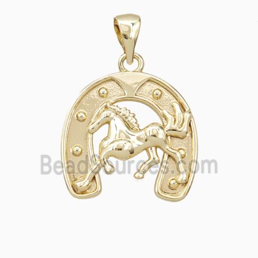 Copper Horse Pendant Gold Plated