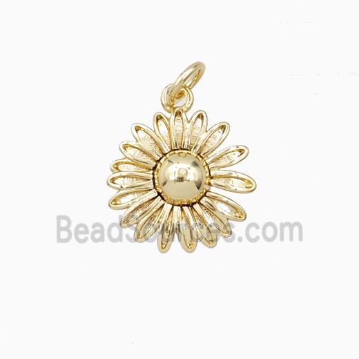 Copper Sunflower Pendant Gold Plated