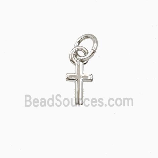 Copper Cross Pendant Platinum Plated