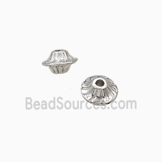 Flying Saucer Charms Copper Beads Platinum Plated