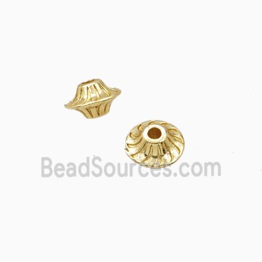 Flying Saucer Charms Copper Beads Gold Plated