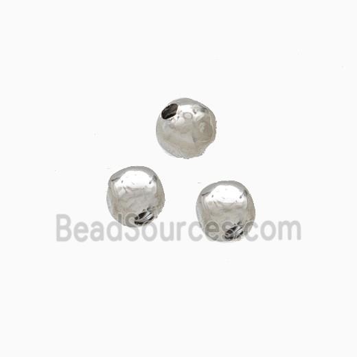 Copper Round Beads Platinum Plated