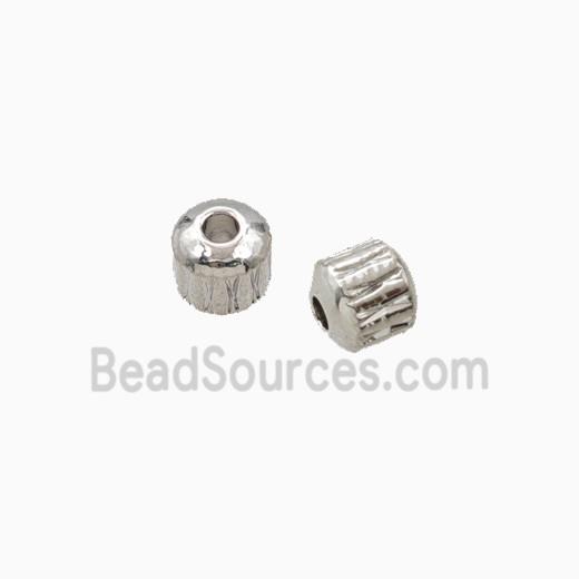 Copper Tube Beads Platinum Plated