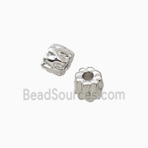 Copper Tube Beads Platinum Plated
