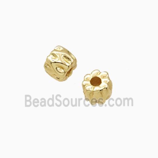Copper Tube Beads Gold Plated