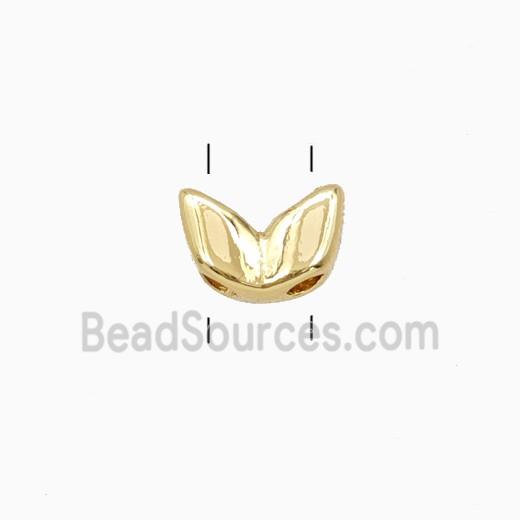 Copper Butterfly Beads 2holes Gold Plated