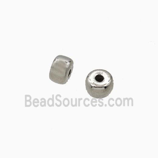 Copper Rondelle Beads Smooth Platinum Plated