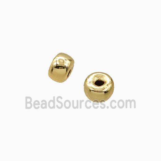 Copper Rondelle Beads Smooth Gold Plated