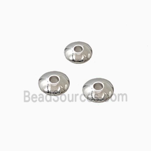 Copper Flying Saucer Beads Platinum Plated