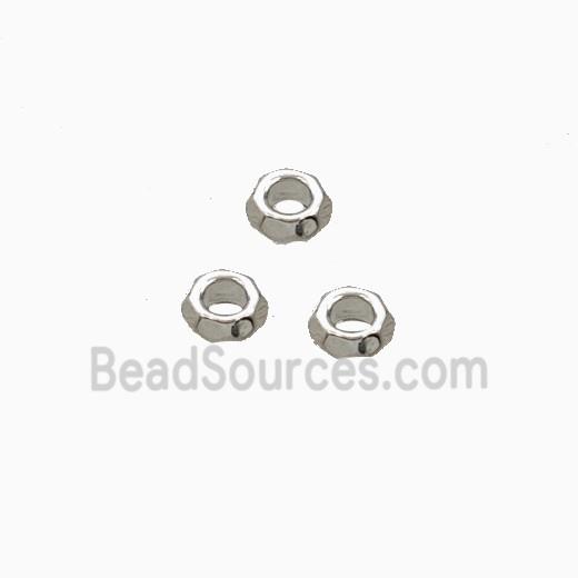 Copper Rondelle Beads Platinum Plated