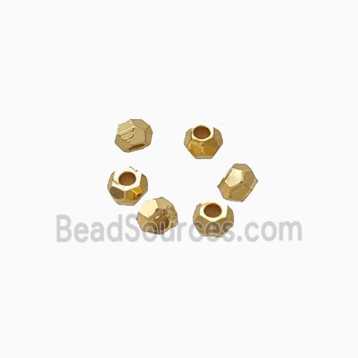 Copper Polyhedron Beads Gold Plated