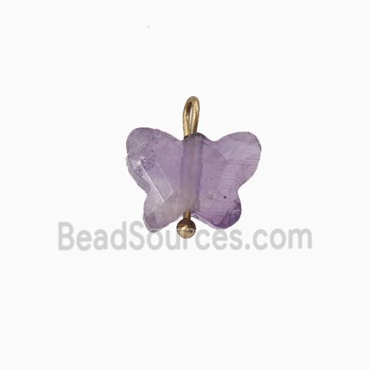 Purple Amethyst Butterfly Pendant