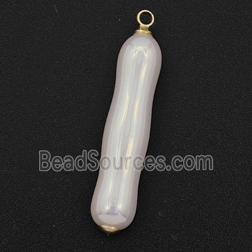 White Pearlized Plastic Pendant Stick