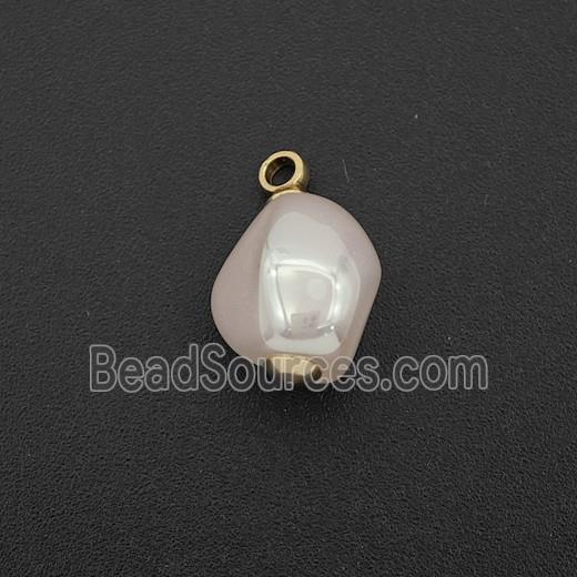 White Pearlized Plastic Pendant Freeform
