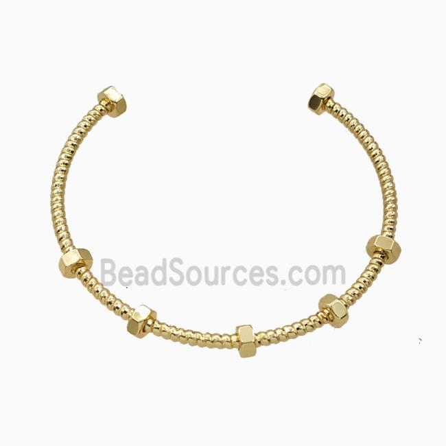 Copper Open Cuff Bangle Gold Plated