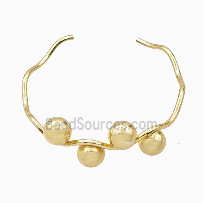 Copper Open Cuff Bangle Gold Plated