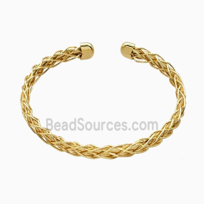 Copper Open Cuff Bangle Gold Plated